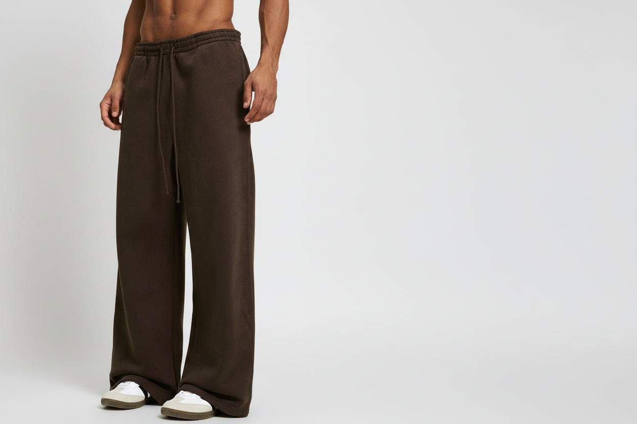 Fleece Drawstring Straight-Leg Sweatpants