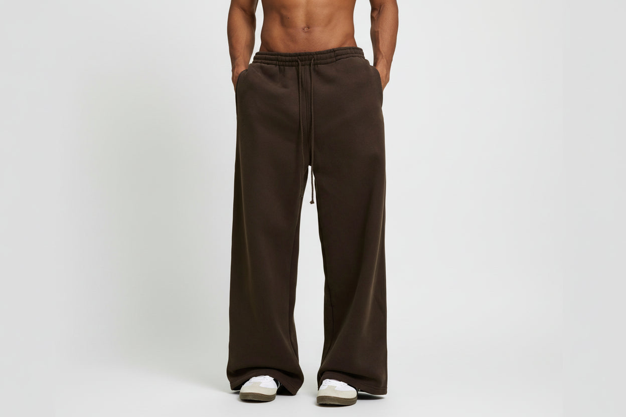 Fleece Drawstring Straight-Leg Sweatpants